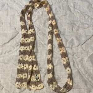 Hollister Beige and Taupe Knit Scarf
